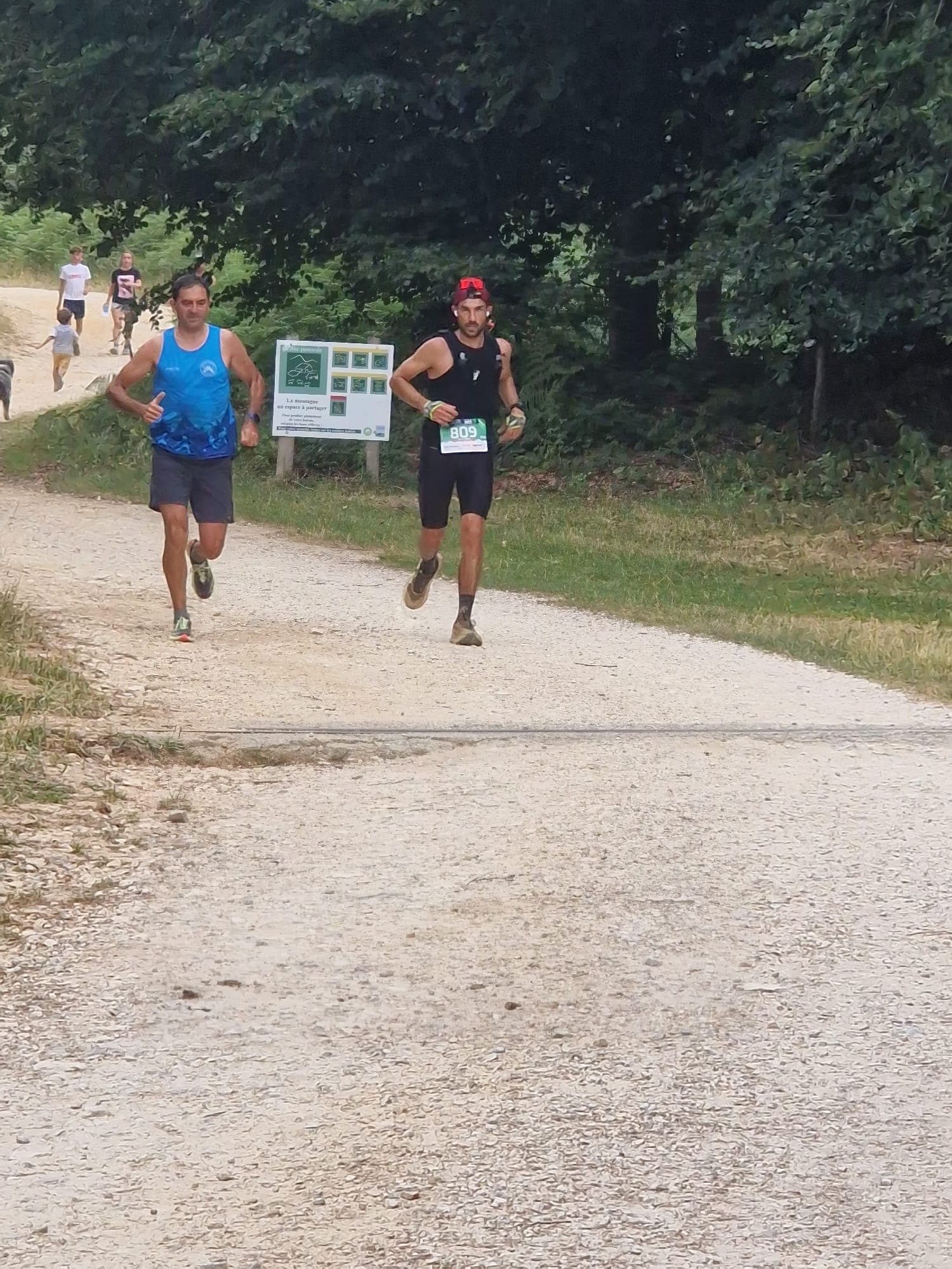 Coureurs du club en course en forêt